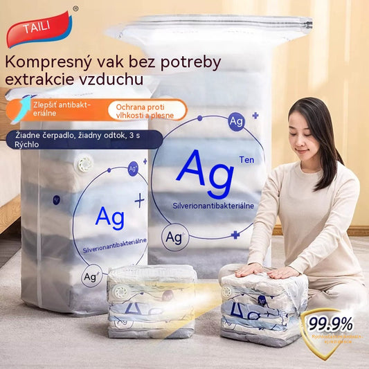 🧳5 kusov za 27 eur 💨 Veľké, stlačiteľné vákuové úložné vrecko: nevyžaduje pumpičku, je nepriepustné a ideálne na úsporu miesta v kufri a doma ✈️
