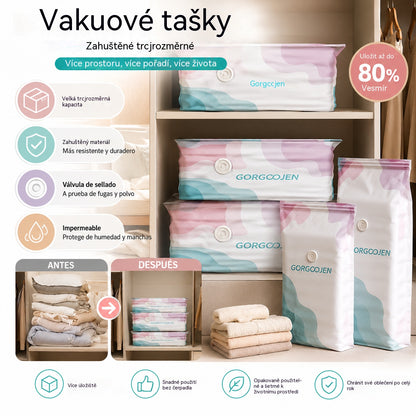 🧳 5 kusy 590Kč 💨 Velký, stlačitelný vakuový úložný sáček: není potřeba pumpička, nepropustný a ideální pro úsporu místa v kufrech i doma ✈️