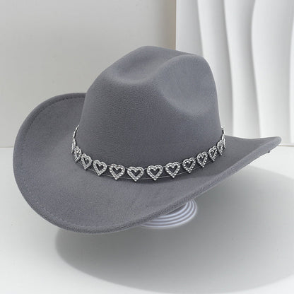👑✨Sombrero vaquero con corazones de strass | Elegante y fácil de combinar