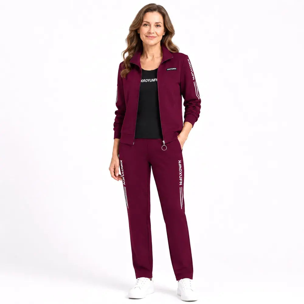 🌸Elegancija i vrhunska udobnost! Ženski elegantni sportski set od tri dijela (jakna na patentni zatvarač + majica kratkih rukava + trenirka / Veličine: M-6XL)! ✨