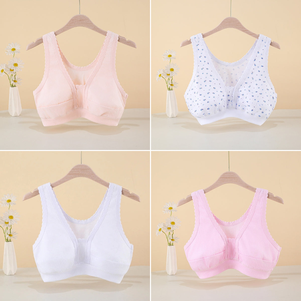 Conjunto de cuatro piezas - 30 euros 😍 Conjunto de cuatro piezas de camiseta interior y bragas de algodón puro, adecuado para mujeres de mediana edad y mayores, todas las tallas disponibles.