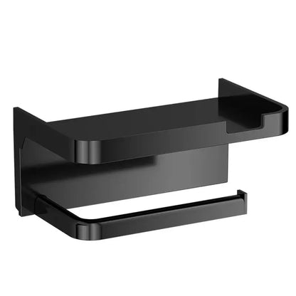 Soporte de papel higiénico de pared con accesorios, base resistente, estante de baño moderno, fácil de instalar, puede sostener teléfonos móviles y otros objetos.