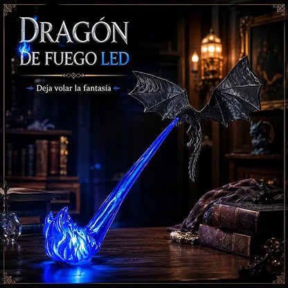 🐉🔥 3D LED lučka zmaja, ki bruha ogenj | Fantazijska svetleča dekoracija knjižne police