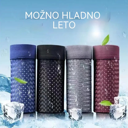 Paket od 4 🔥2026 Novi stil muških bokserica od ledeno svilenog modala, plus veličine, s antibakterijskom mrežicom