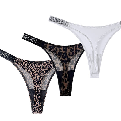 【30€】Juego de 3 piezas-Tanga de strass brillante y sexy