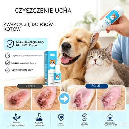 🐶🐱 Środek do czyszczenia uszu łagodzący swędzenie u psów i kotów.