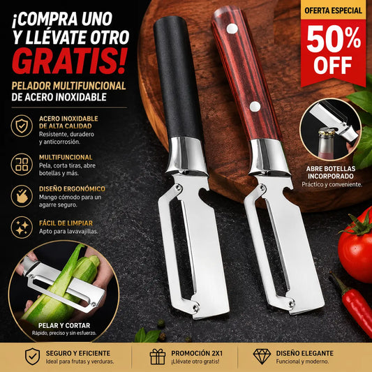 【30%OFF】💥Compra 1, llévate 1 gratis💥🔪Pelador multifuncional de acero inoxidable🧅