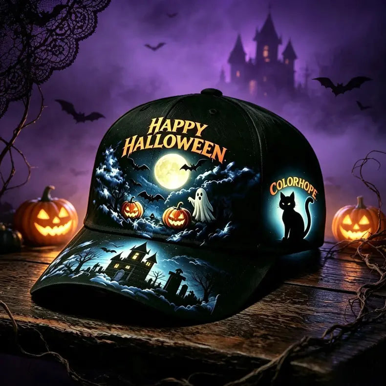 🎁🎁Gorra de béisbol con diseño de calabaza de Halloween