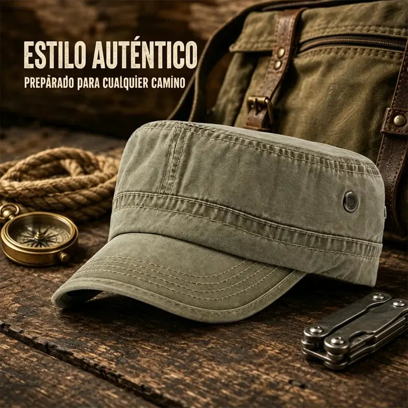 Gorra de cadete militar lavado, estilo vintage, para mujeres y hombres