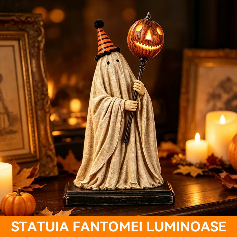[Predobjednávka na Halloween] Figúrka ducha s tekvicovou paličkou – Limitovaná edícia strašidelnej dekorácie