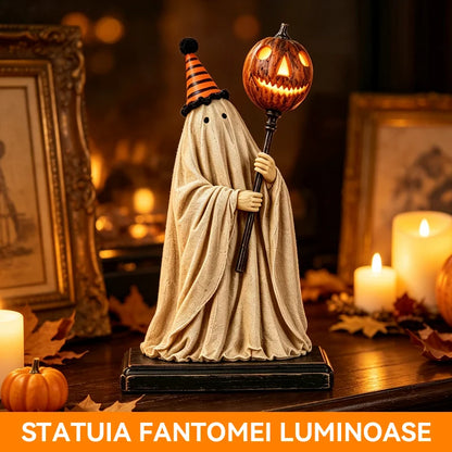 [Predobjednávka na Halloween] Figúrka ducha s tekvicovou paličkou – Limitovaná edícia strašidelnej dekorácie