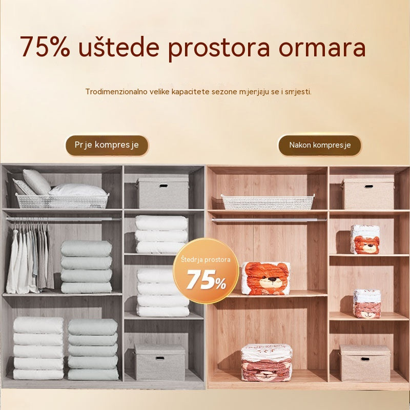 🧳【Set od 5 dijelova】💨 Velika, stlačiva vakuumska vrećica za pohranu: nije potrebna pumpa, nepropusna je i idealna za uštedu prostora u koferima i kod kuće ✈️