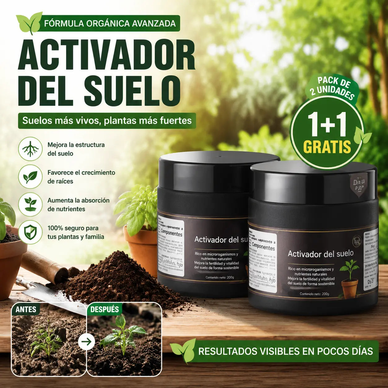 🌱【Compra uno y llévate otro gratis, paquete de 2】Activador orgánico para el hogar y la jardinería🌱