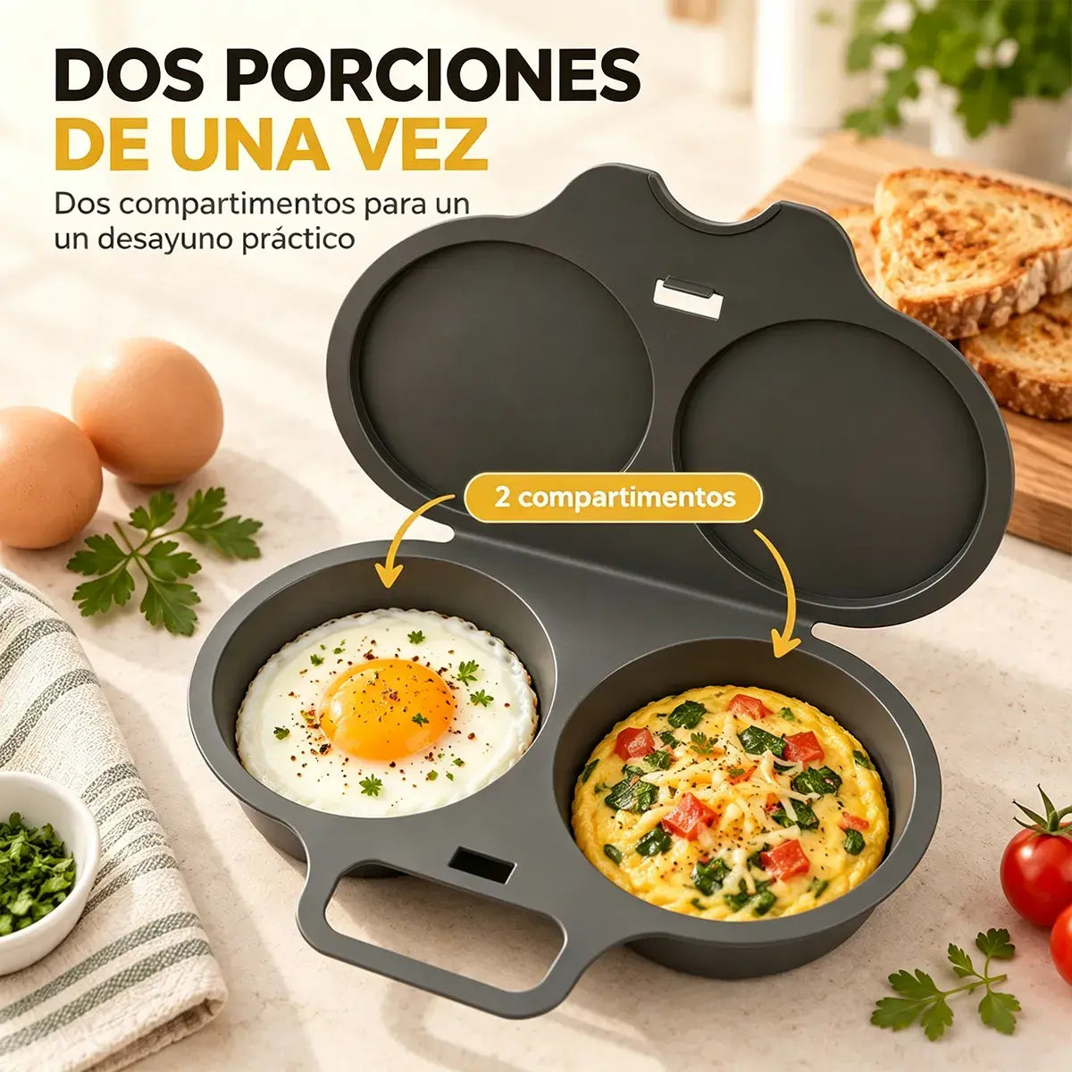 🎁2 kusy za 20 eur💥Mikrovlnný hrniec na vajíčka – dvojitý, nepriľnavý a ľahko sa čistí.🏠