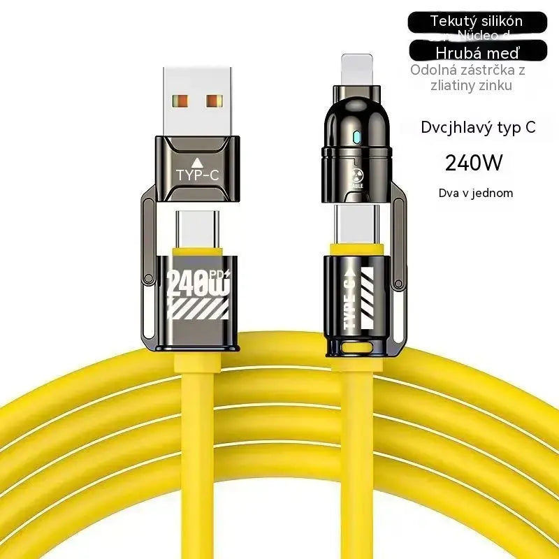 🔥Kúpte 1 kus a získajte 1 zadarmo (2 kusy) 🔥240W kábel na rýchle nabíjanie 4 v 1 (dĺžka 2 metre)⚡📱