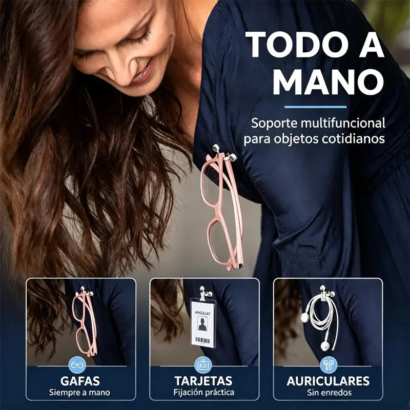 5 piezas 27€ 🧷🧲 Clip magnético para sujetar gafas, colgador universal para gafas de lectura, gafas con filtro de luz azul y gafas de sol. ¡No más gafas perdidas!