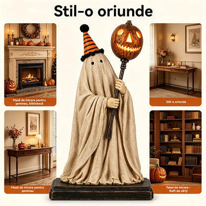 [Predobjednávka na Halloween] Figúrka ducha s tekvicovou paličkou – Limitovaná edícia strašidelnej dekorácie