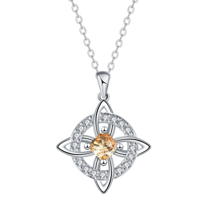 Collar místico de nudo de bruja con piedra de nacimiento 🔮💞 Protege a tus seres queridos