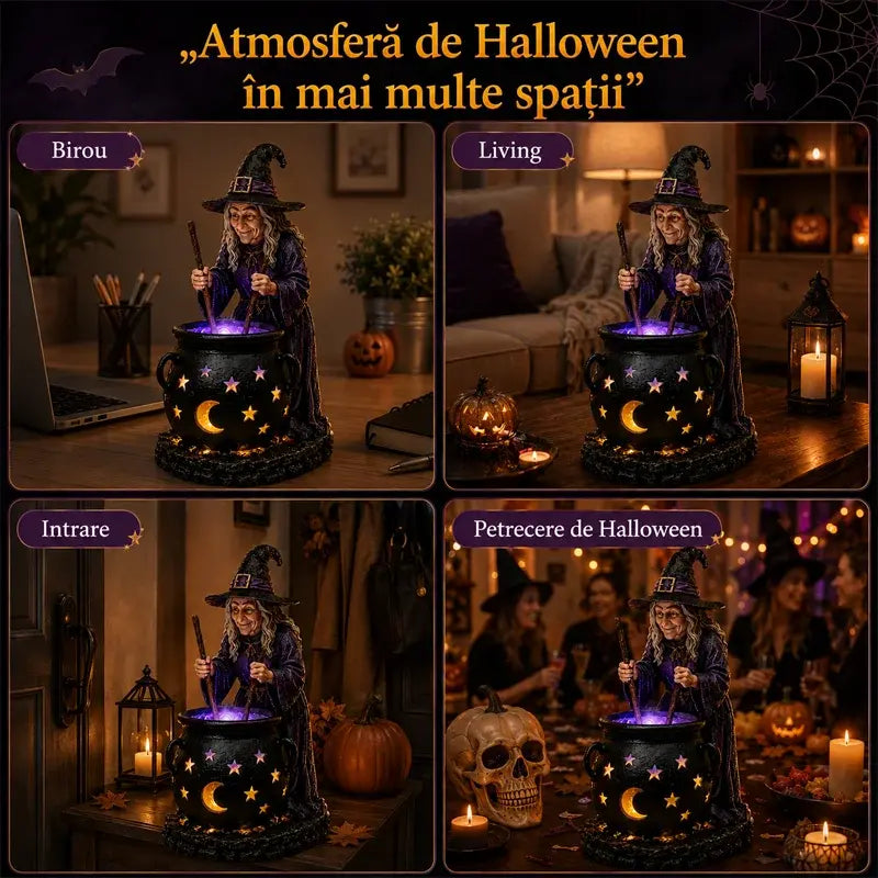 🧙‍♀️🎃Halloweenska socha čarodejnice v kotli