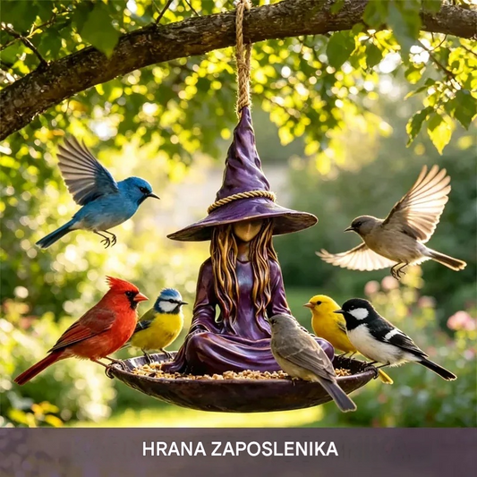 😍Viseća hranilica za ptice "Meditirajuća vještica" nevjerojatno je kreativna i čarobna, što je čini idealnim ukrasom za vrtove, terase i dvorišta. Izrađena je od izdržljivih materijala.