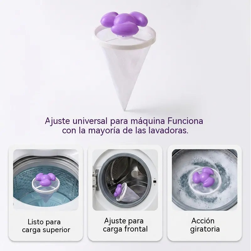 🌀6 piezas 25€✨ Filtro Flotante para Lavadora – Atrapa Pelusas, Cabellos y Pelos de Mascota en Cada Lavado 🧺