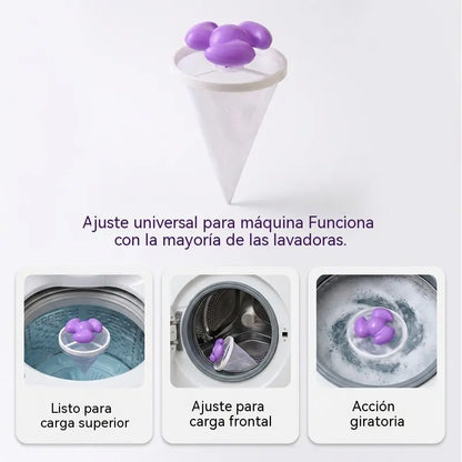 🌀6 piezas 25€✨ Filtro Flotante para Lavadora – Atrapa Pelusas, Cabellos y Pelos de Mascota en Cada Lavado 🧺