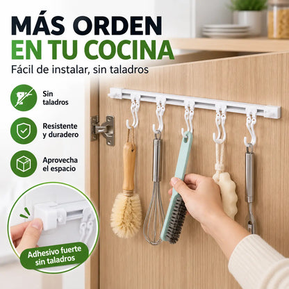 4 artículos por 27 €-📢 Compra 2 y llévate 2 gratis 👍 Ganchos deslizantes sin taladrar: 10 ganchos, adhesivo resistente, ahorran espacio.