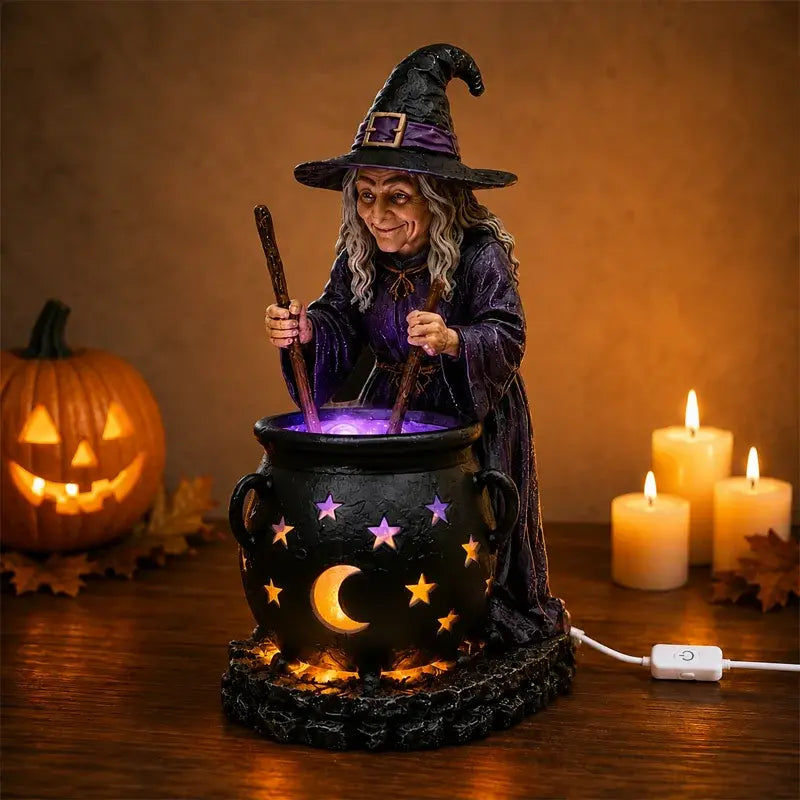 🧙‍♀️🎃Halloweenska socha čarodejnice v kotli