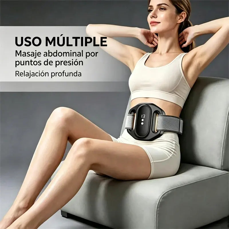 Dispositivo de masaje y quema de grasa abdominal: cinturón eléctrico ajustable para abdomen y cintura, tonificación muscular y eliminación de la barriga cervecera.