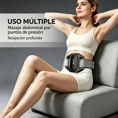 Dispositivo de masaje y quema de grasa abdominal: cinturón eléctrico ajustable para abdomen y cintura, tonificación muscular y eliminación de la barriga cervecera.