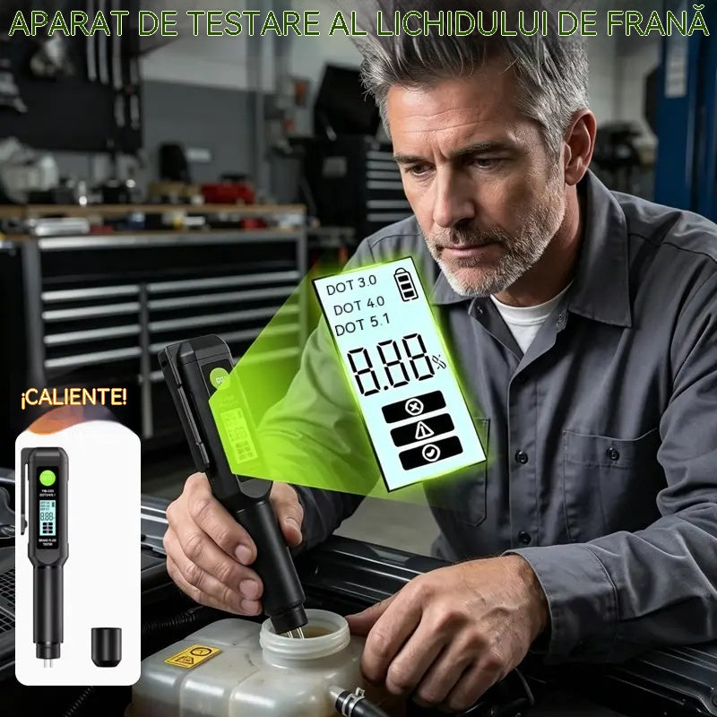 Probador digital de líquido de frenos YM-C03: estilo bolígrafo portátil para DOT 3 / DOT 4 / DOT 5.1, sonda de alta precisión, pantalla HTN y alarma sonora para contenido de agua
