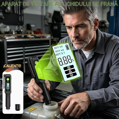 Probador digital de líquido de frenos YM-C03: estilo bolígrafo portátil para DOT 3 / DOT 4 / DOT 5.1, sonda de alta precisión, pantalla HTN y alarma sonora para contenido de agua