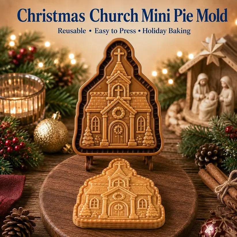 ✝️ Colección de mini moldes para tartas navideñas Faith & Nativity | Moldes reutilizables con relieve para dar forma a tartas con detalles como Jesús orando, el pesebre de la Natividad, etc. 🥧✨