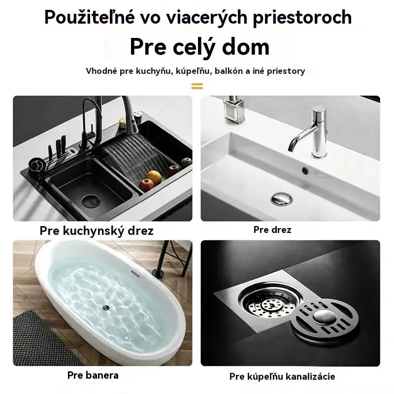 【4 kusy】Silikónové sitko do drezu - lapač vlasov