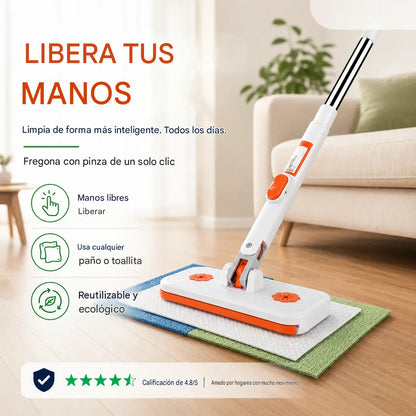 🧹✨ Fregona plana multiusos con clip: ¡limpieza manos libres, flexible y práctica! 💪🔄