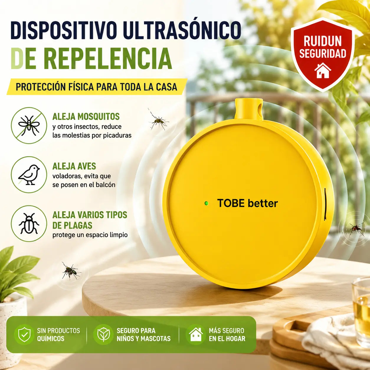 🔥 2 kusy za 22 €🐦 Prenosný ultrazvukový odpudzovač vtákov | Automatický odpudzovač holubov, ideálny na balkóny, záhrady a vonkajšie priestory