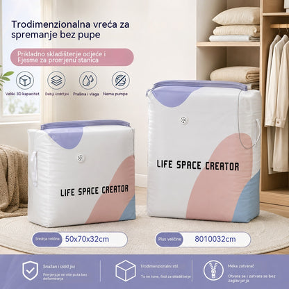 🧳【Set od 5 dijelova】💨 Velika, stlačiva vakuumska vrećica za pohranu: nije potrebna pumpa, nepropusna je i idealna za uštedu prostora u koferima i kod kuće ✈️