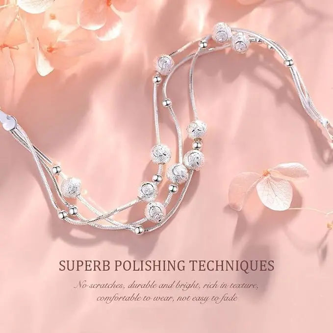 ✨✨【2 piezas por 27 euros】Pulsera de cuentas de la suerte de plata 999 con diseño grabado