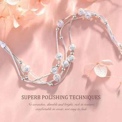 ✨✨【2 piezas por 27 euros】Pulsera de cuentas de la suerte de plata 999 con diseño grabado