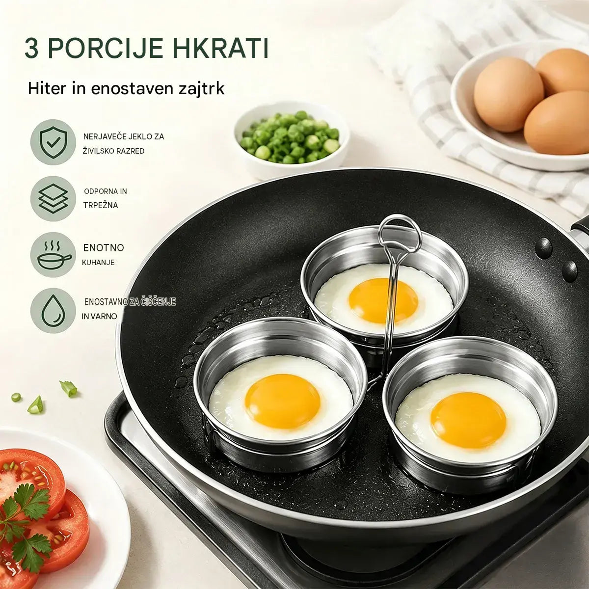 📢📢50 % POPUST !! ⏰Kuhalnik za jajca iz nerjavečega jekla 304