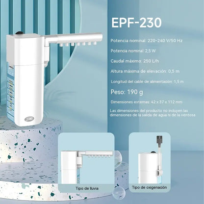 Filtro interno 3 en 1 y bomba para cambio de agua para acuarios
