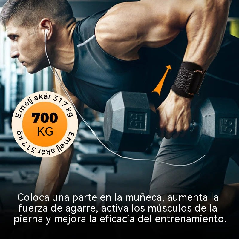 🏋️ Cinturón de levantamiento de pesas de alta resistencia con ganchos para las muñecas | Entrenamiento de fuerza, levantamiento de pesas, soporte firme – ¡Cómpralo ahora! 💪