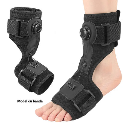 【2 kom】Medicinski ortoz za spušteno stopalo i plantarni fasciitis, s rotacijskim gumbom za podešavanje i aluminijskim osloncem, za dnevnu i noćnu upotrebu
