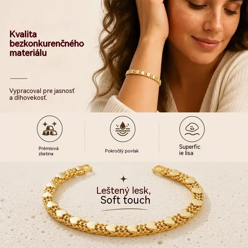 📢📢50% zľava iba na obmedzený čas! ⏰ Elegantný kubánsky náramok v tvare srdca pre ženy: nádherné kúzlo, klasický dizajn, pohodlné na nosenie 💝