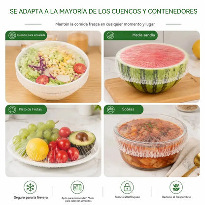 🛡️ 200 pieces of food-grade PE plastic wrap 🍽️ Suitable for bowls, plates and containers of various sizes