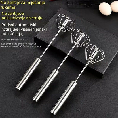 🥚 KUPI 2, DOBIJ 1 GRATIS! 🔥 Poluautomatska ručna mutilica za jaja od nehrđajućeg čelika – Brza i izdržljiva – Savršena za jaja, tijesto ili vrhnje – Glatko mućenje bez napora 🍳