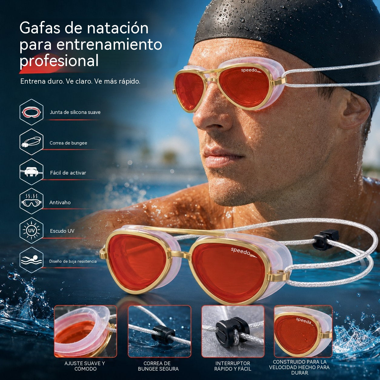 🏊‍♂️Gafas de natación con efecto espejo