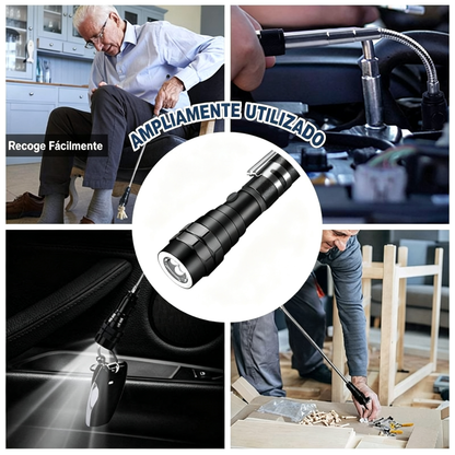 🛠🚗Magnetický nástroj na vyťahovanie predmetov pri opravách áut s ohybnou teleskopickou tyčou a LED svetlom 💡