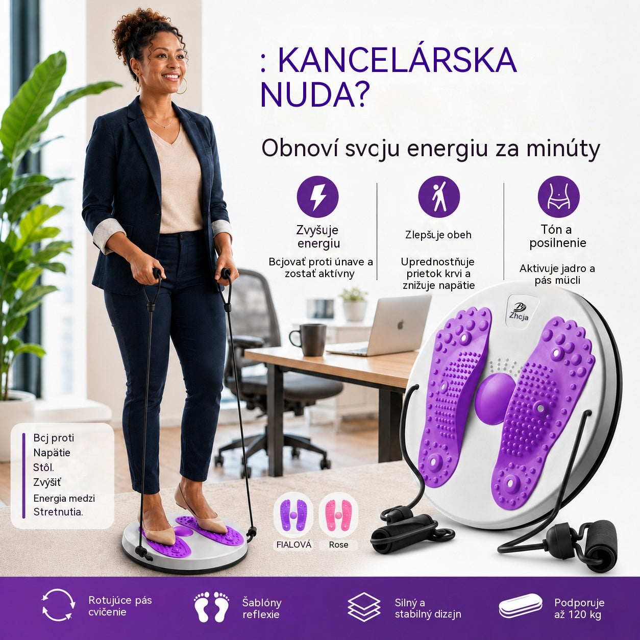 ✨ Balančná doska na masáž a krútenie pásu: spaľujte tuk, zmenšujte obvod pása a zlepšujte krvný obeh doma.