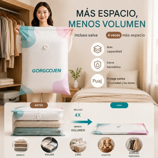 🧳 5 artículos por 28 euros 💨 Bolsa de almacenamiento al vacío grande y compresible: no requiere bomba, es a prueba de fugas e ideal para ahorrar espacio en maletas y en casa ✈️